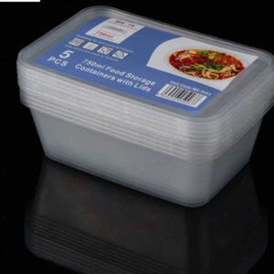 Plastic Food Container - 750ML PCS 5 (BOX QNTY 48)