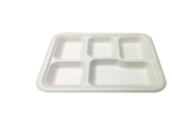 5 Compartment Bagasse Plates 25x12 (1 Box of 12 Packs)