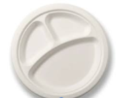 10" 3 Compartment Bagasse Plates 36x10 (1 Box of 10 packs)