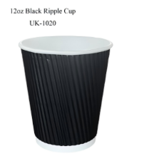 12oz BLACK ripple wall 300g+250g (500 in BOX)